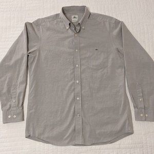 Lacoste Button Down Shirt Long Sleeve Size 40 Crocodile